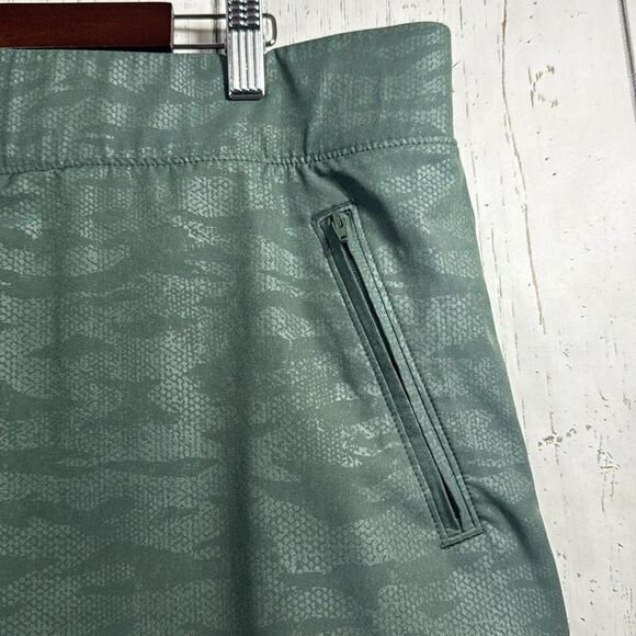 Orvis Embossed Green Pockets Activewear Gym Travel Elastic Waist  Skirt Skort - Picture 4 of 16